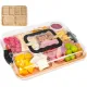 CARLA HOME Bamboo Charcuterie Board with Lid & Handle ideal Gift for Kitchen, Party & Picnic (6 Compartments)