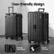 Wanderlite 4pcs Trunk Luggage Suitcase Set Travel Carry On TSA Lock Black