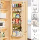 CARLA HOME 6-Tier Over the Door Organizer Heavy-Duty Metal Pantry Rack with Hanging Baskets for Home Kitchen Storage & Bathroom Door Organization (White)