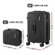 Wanderlite 2pcs Trunk Luggage Suitcase Travel Carry On TSA Lock 12" 20" Black