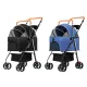 Foldable 2 in 1 Pet Stroller for Outdoor Travel Outing Lightweight Pet Carrier - Black