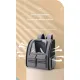 Grey Collapsible Pet Carrier Backpack with Trolley Sleeve
