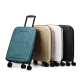 White 20 Inch Foldable Carry-on Suitcase Ultra Lightweight 2.1kg Hard Shell Luggage with 360 Spinner Wheels and Combination Lock for Australian Travel