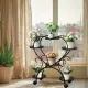 6 Potted Heart-shaped Metal Tall Plant Stand Rolling Garden Cart Flower Racks AU
