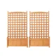 Green Fingers 2X Garden Bed Wooden 64x35x115cm Planter Raised Box Container Trellis