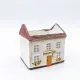 Mini House Square Cottage Planter - Vintage Resin Succulent Pot with Red Roof, Cute Cottage Garden Ornament for Desk, Patio, and Indoor Plant Display