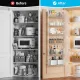 CARLA HOME 6-Tier Over the Door Organizer Heavy-Duty Metal Pantry Rack with Hanging Baskets for Home Kitchen Storage & Bathroom Door Organization (White)