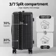 Wanderlite 2pcs Trunk Luggage Suitcase Travel Carry On TSA Lock 12" 20" Black