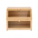 Artiss Bamboo Bread Box 2-Tier Kitchen Countertop Storage 39cm Natural