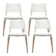 Artiss Dining Chairs Set of 4 Plastic Wooden Stackable White
