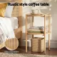 Artiss Set of 2 End Tables Coffee Table 2-Tier Round Wood