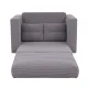 Artiss 2 Seater Corduroy Convertible Sofa Bed Pull Out Boneless Couch Grey