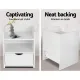 Artiss 2X Bedside Table 1 Drawer with Shelf - FARA White