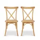 Artiss 2x Dining Chairs Rattan Wooden Kitchen Accent Chair Cafe Lounge Rubber Wood