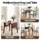 Artiss Dining Table and Chairs Set 5pcs with Extendable 60-120cm Drop-Leaf Table Brown