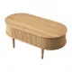 Artiss Lift Top Coffee Table Fluted Centre Table with Hidden Storage Oval 100cm