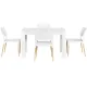 1 Artiss Dining Table and 4 Chairs Set White Wood