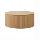 Artiss Round Coffee Table Storage Fluted Center Table Living Room Office 80cm Wood