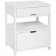 White Bedside Table with 2 Drawers