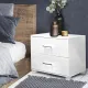 Artiss Bedside Table 2 Drawers High Gloss - White