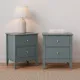 Artiss 2X Bedside Table 2 Drawers Bedroom Storage Nightstand Green