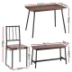 Artiss Dining Table and Chairs Set of 4 Bench Kitchen Furniture Rustic Brown