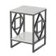Sleek White Marble Side Table Sofa End Table Bedside Nightstand w Durable Frame