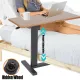 Non Tilt Top Overbed Bedside Table with Auto-Touch Adjustable Height Wheels