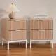 Artiss 2X Bedside Table 2 Drawers Storage Nightstand Cabinet Metal Legs Pine