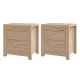 Artiss 2x Bedside Table 2 Drawers - MAXI Pine