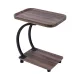 C-Shaped Corner End Table with Wheels Sofa Side