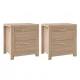 Artiss 2x Bedside Table 2 Drawers - MAXI Pine
