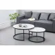 Nesting Style Coffee Table - White on Black - 80cm/60cm