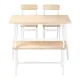 Artiss Dining Table and Chairs Set of 4 Bench Kitchen Furniture Natural and White