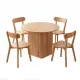1 Artiss Dining Table and 4 Chairs Set Natural Timber