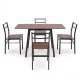 Artiss Dining Table and Chairs Set 5pcs with Extendable 60-120cm Drop-Leaf Table Brown