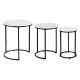 Artiss Nesting Coffee Table Set of 3 Round Stackable Side End Tables Marble Finish White