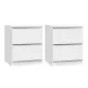Artiss 2x Bedside Table 2 Drawers - PEPE White