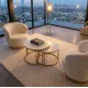 Interior Ave - Premier Nested Coffee Table Set - White Marble Stone