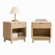 Artiss 2X Bedside Table Nightstand 1 Drawer Shelves Pine