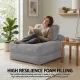 Artiss 1 Seater Corduroy Convertible Sofa Bed Pull Out Boneless Couch Grey