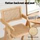 Artiss 2x Dining Chairs Wooden Rattan Seat Rubber Wood Frame