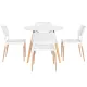1 Artiss Dining Table and 4 Chairs Set Round White