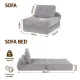 Artiss 1 Seater Corduroy Convertible Sofa Bed Pull Out Boneless Couch Grey