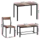 Artiss Dining Table and Chairs Set of 4 Bench Kitchen Furniture Rustic Brown