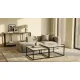 Interior Ave - Ciest Square Nested Coffee Table Set - White Marble Stone