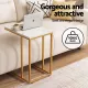 Artiss C Shaped End Table Set of 2 Coffee Table Side Table White & Gold