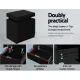 Artiss 2X Bedside Table 2 Drawers Lift-up Storage Black