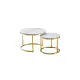Nesting Style Coffee Table - White on Gold - 60cm/45cm