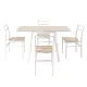 Artiss Dining Table and Chairs Set 5pcs with Extendable 60-120cm Drop-Leaf Table Natural White
